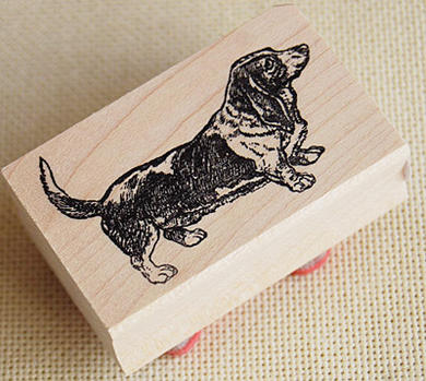 ラバースタンプ バセット ハウンド 木の持ち手...の紹介画像3