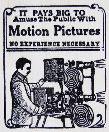 ラバースタンプ モーション ピクチャー 木の持ち手 ウッドマウント 輸入スタンプ アートスタンプ ゴム印・スタンプ