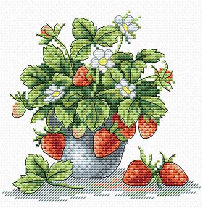 クロスステッチ 刺繍キット MPスタジオ／MP Studia おいしそうなイチゴ 14ct 植物 クロスステッチキット ししゅう 刺繍のサムネイル