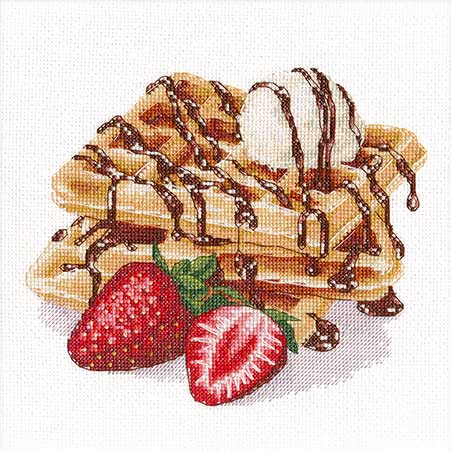 クロスステッチ 刺繍キット オーブン OVEN ウィーンワッフル 14ct 食べ物 クロスステッチキット ししゅう 刺繍のサムネイル