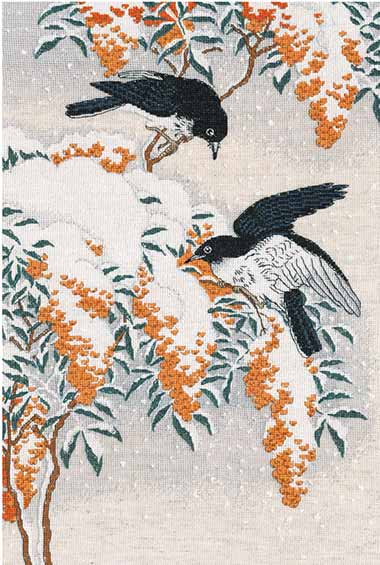 メール便送料無料 クロスステッチ 刺繍キット オーブン OVEN 雪の中のヒタキ 15ct 鳥 クロスステッチキット ししゅう 刺繍