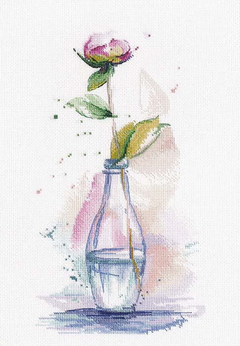 樂天商城 - メール便送料無料 クロスステッチ 刺繍キット オーブン OVEN 優雅なピオニー 16ct 花 植物 クロスステッチキット ししゅう 刺繍