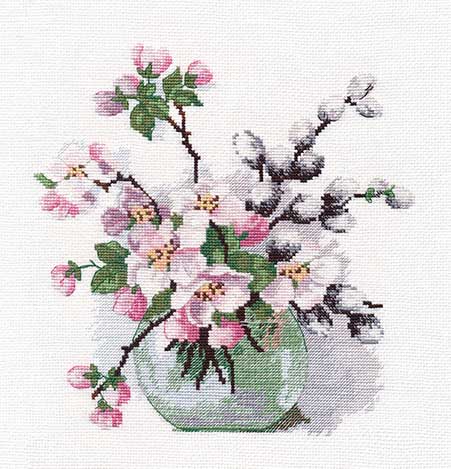 Rakuten - メール便送料無料 クロスステッチ 刺繍キット オーブン OVEN 春の香り 16ct 花 静物 クロスステッチキット ししゅう 刺繍