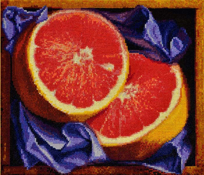 メール便送料無料 クロスステッチ 刺繍キット オランタ OLanTA グレープフルーツ 16ct 果物 静物 クロスステッチキット ししゅう 刺繍