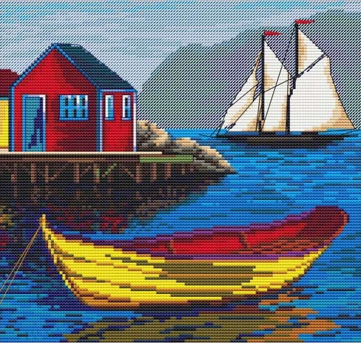 メール便送料無料 クロスステッチ 刺繍キット オランタ OLanTA 海辺の家 16ct 風景 クロスステッチキット ししゅう 刺繍