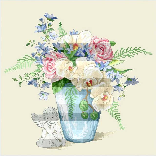 メール便送料無料 クロスステッチ 刺繍キット オランタ OLanTA ランのある静物 16ct 花 静物 クロスステッチキット ししゅう 刺繍