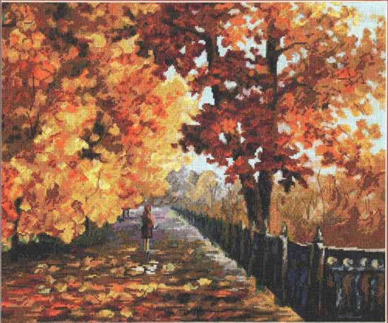 クロスステッチ 刺繍キット ゴールデンフリース Golden Fleece 落ち葉のブルース 16ct レオニード・アフレモフ　クロスステッチキット ししゅう 刺繍