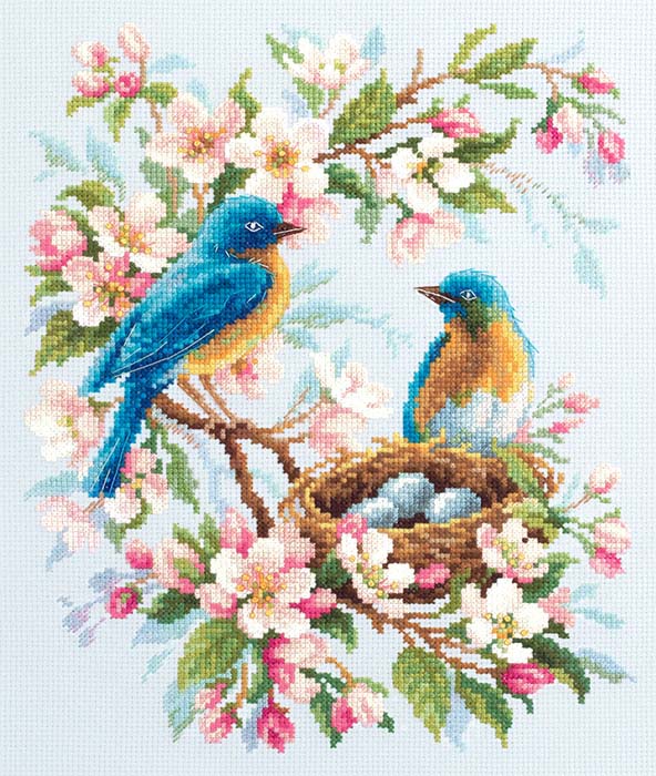 樂天商城 - メール便送料無料 クロスステッチ 刺繍キット マジックニードル Magic Needle 春の歌 14ct 小鳥 花 クロスステッチキット ししゅう 刺繍