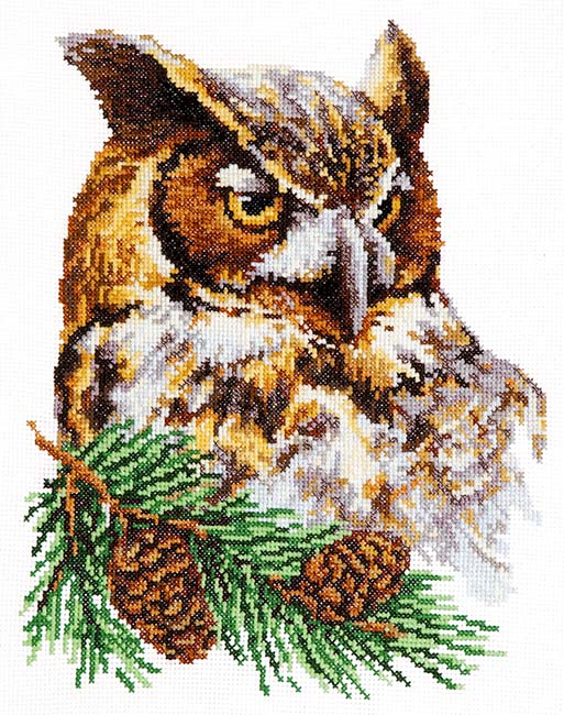 Rakuten - メール便送料無料 クロスステッチ 刺繍キット マジックニードル Magic Needle フクロウ 14ct 動物 鳥 クロスステッチキット ししゅう 刺繍