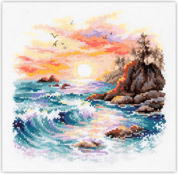 メール便送料無料 クロスステッチ 刺繍キット マジックニードル Magic Needle フォーエレメンツ 16ct 風景 海 クロスステッチキット ししゅう 刺繍