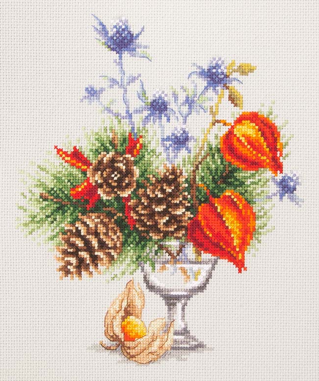 クロスステッチ 刺繍キット マジックニードル Magic Needle 冬の花束 14ct 植物 クロスステッチキット ししゅう 刺繍