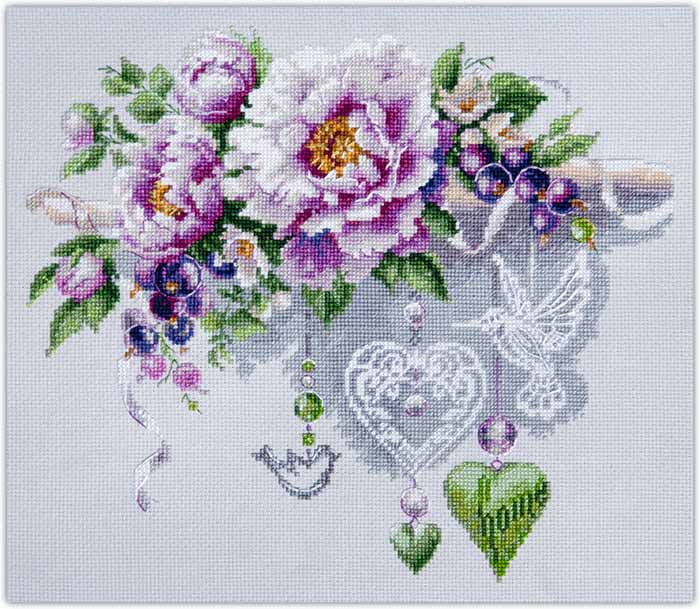 Rakuten - メール便送料無料 クロスステッチ 刺繍キット マジックニードル Magic Needle 花飾り 16ct 植物 花 クロスステッチキット ししゅう 刺繍