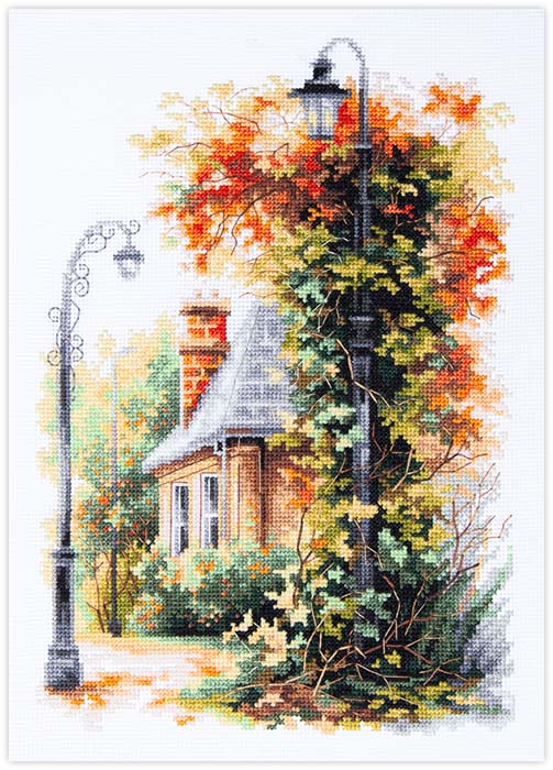 Rakuten - メール便送料無料 クロスステッチ 刺繍キット マジックニードル Magic Needle 静かな9月 16ct 風景 秋 クロスステッチキット ししゅう 刺繍