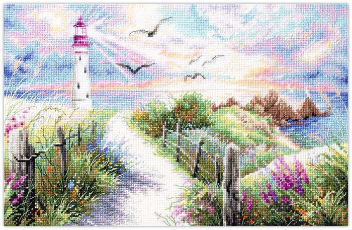 メール便送料無料 クロスステッチ 刺繍キット マジックニードル Magic Needle ライト オブ ホーム 16ct 風景 海 灯台 クロスステッチキット ししゅう 刺繍