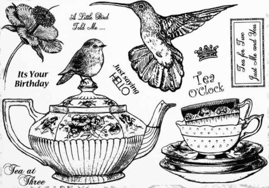 ラバースタンプ ティータイムデライト アンマウント 輸入スタンプ アートスタンプ ゴム印・スタンプ