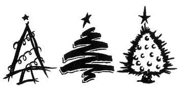 ラバースタンプ クリスマスツリートリオ アンマウント 輸入スタンプ アートスタンプ ゴム印・スタンプ