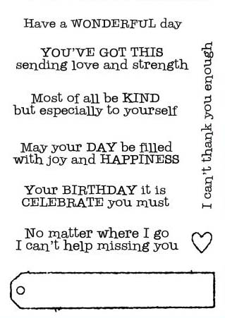 クリアスタンプ 長いタグと願い事のフレーズ 輸入スタンプ アートスタンプ