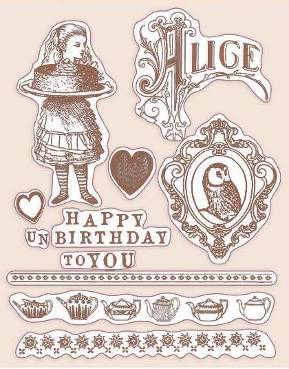 ハッピーバースディアリス スタンプ11コセット 【クリング】 ラバースタンプ 輸入スタンプ アートスタ..