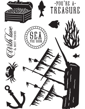 クリアスタンプ アンダーザシー 輸入スタンプ アートスタンプ