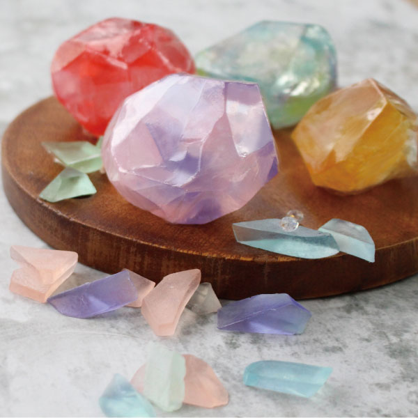 2個セット 宝石石鹸 手作り キット【春 お花見 母の日 バレンタイン ホワイトデー ひな祭り おうち時間 プレゼント ドライフラワー ハンドメイド インテリア 雑貨 ガラス 瓶 せっけん グリセリンソープ 】