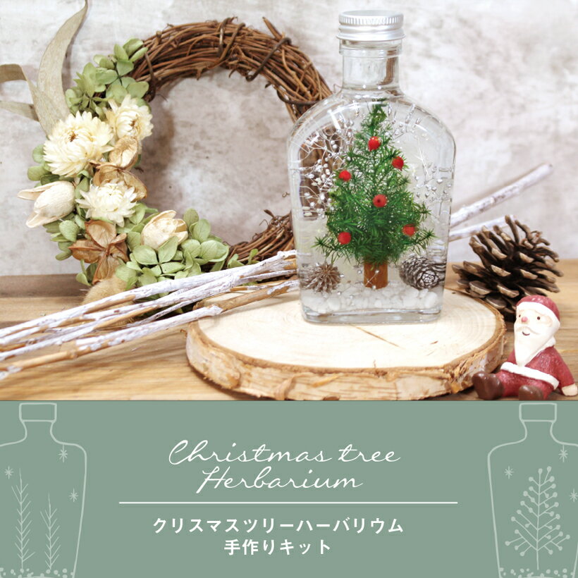 クリスマス ツリー ハーバリウム 手作り キット【春 お花見 母の日 バレンタイン ホワイトデー ひな祭り おうち時間 プレゼント ドライフラワー ハンドメイド インテリア 雑貨 ガラス 瓶 冬 Xmas 子ども】格安通販　バレンタイン　人気　ランキング
