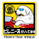 ペット ちょい悪ステッカー 【大判マグネットタイプ グレートピレニーズ】 愛犬を連れてノリノリで、ドライブにおでかけ〜♪(4)