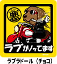 ペット ちょい悪ステッカー 【大判マグネットタイプ ラブラドール チョコ】 愛犬を連れてノリノリで、ドライブにおでかけ~♪