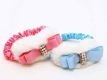 犬用アクセサリー　【シュシュネックレス　ノエルリボン】　姫系アクセサリー　注目間違いナシ★　おし..
