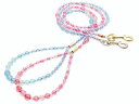小型犬用 【PANOPLY ビーズリード ピンキー】 耐荷重13kg 姫系ビーズリード ピンク・ブルーの2カラー 首輪とセットでいかが? 注目間違いナシ★