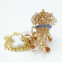 携帯ストラップ 【ダックス】 チャームがかわいい! クリスタルビーズのわんこストラップ♪ BE