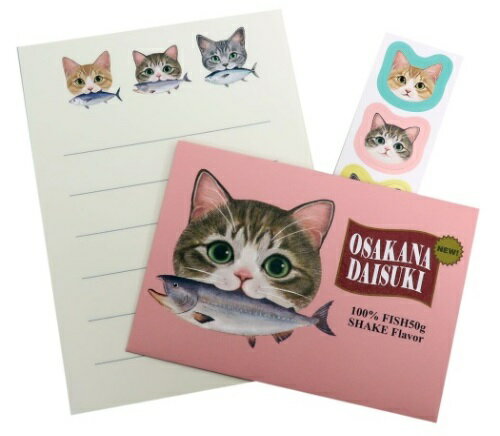 レターセット 【フェリシモ猫部 ミニレターセット ピンク】猫雑貨 BR