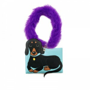 犬雑貨 【キャシーウエラー パスケース ダックス ブラックタン】 ファー付きでキュートっ♪ 定期・PASMO・Suica・ICOCA・PiTaPaケースにっ!!