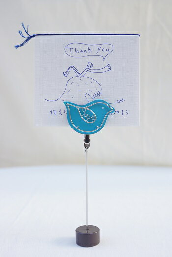 幸せの青い鳥 【オードリー カードホルダー】 メモをはさんだり、席札としても♪