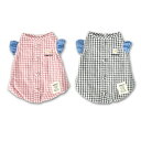 ペットウェア 【TINOTITO 袖フリルチェックタンクトップ】XS〜XXLサイズ TT25SS