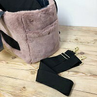 キャリーバッグ　【GODPIVA　ファーリボンキャリー】　超キュート★　お出かけに便利♪　飛び出し防止リード付き！　姫系キャリー