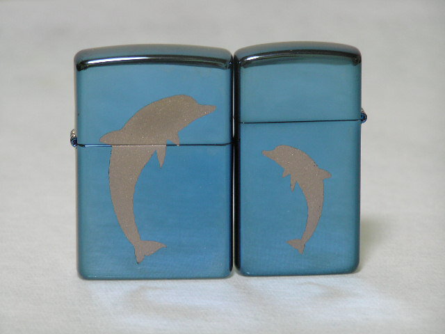 ZIPPOライター 【ドルフィンペア】 ネーム彫刻可! カラー選べる3種類!サファイア・ブラックアイス・スペクトラム 【楽ギフ_包装】【楽ギフ_包装選択】【楽...