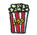 ワッペン 【スマイル ポップコーン】 超キュート♪ 服やバッグ、好きなところにアップリケ★ ハンドメイドに♪ 手芸