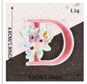 ワッペン 【花刺繍ワッペン アルファベット D】 イニシャル 服やバッグ、好きなところにアップリケ★ ハンドメイドに♪ 手芸
