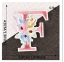 ワッペン 【花刺繍ワッペン アルファベット F】 イニシャル 服やバッグ、好きなところにアップリケ★ ハンドメイドに♪ 手芸
