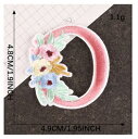 ワッペン 【花刺繍ワッペン アルファベット O】 イニシャル 服やバッグ、好きなところにアップリケ★ ハンドメイドに♪ 手芸