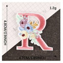 ワッペン 【花刺繍ワッペン アルファベット R】 イニシャル 服やバッグ、好きなところにアップリケ★ ハンドメイドに♪ 手芸