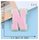 ワッペン 【もこもこカラフルワッペン アルファベット N】 イニシャル 服やバッグ、好きなところにアップリケ★ ハンドメイドに♪ 手芸