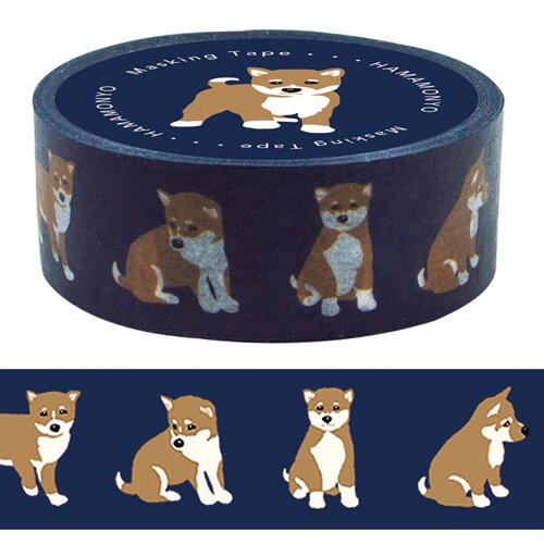 Rakuten - マスキングテープ　【豆柴（茶柴）大好き　ネイビー】柴犬　しばいぬ　犬雑貨　BR