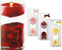 フラワー&フローティングキャンドル 【ローズ】 3色カラー 結婚式や引き出物にも!