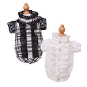 ペット服 【GODPIVA モノトーンフリルチェックブラウス】 オシャレなわんちゃんに♪ GP25SS