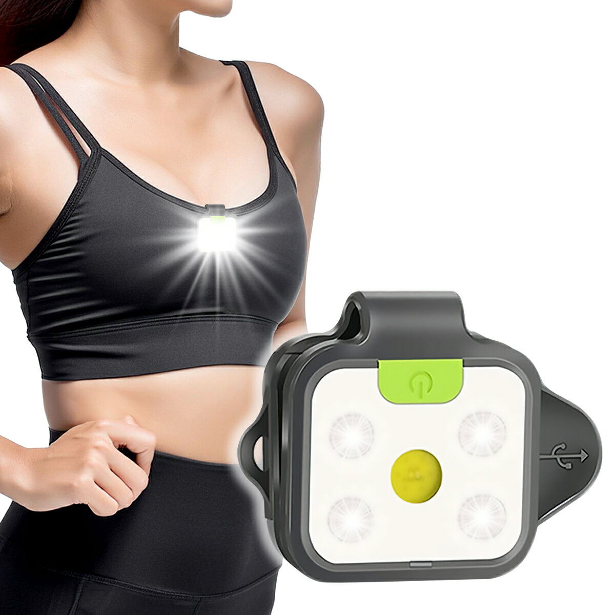 充電式 ランニング ライト USBに直挿し可能 ウォーキング ジョギング 夜間の作業に IPX4防水 長寿命