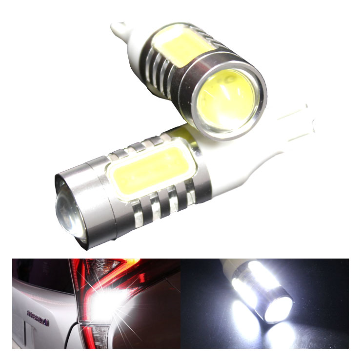  フォレスター SJ系（H24/11〜H27/9）バックランプ対応 T16 6.5W プロジェクター LEDバルブ ホワイト ランプ ライト 汎用 左右セット