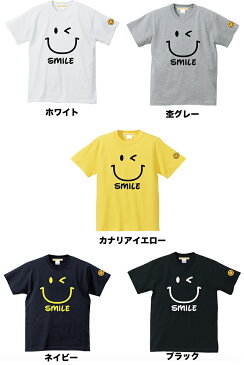 【メール便　送料無料】スマイル ウインク Tシャツ スマイリー ニコちゃん メンズ レディース お友達 兄弟 姉妹 お揃い カップル 夫婦 ペアルック 半袖 アメカジ かわいい パーティー イベント 衣装 仮装 誕生日 ギフト Tシャツ 5.6オンス