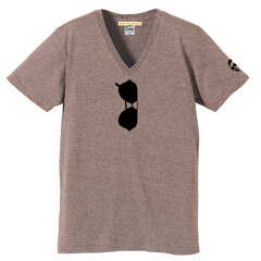 だまし絵サングラスVネック半袖Tシャツ|森田さんのサングラストロンプルイユ(騙し絵)|4.4ozトライブレンドS~XLサイズ、メンズ・レディース、お揃い・ペアルック◎|【メール便、レターパック対応】【auktn】05P23Sep15