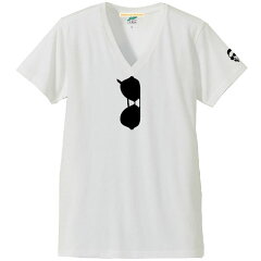 だまし絵サングラスVネック半袖Tシャツ|森田さんのサングラストロンプルイユ(騙し絵)|4.4ozトライブレンドS~XLサイズ、メンズ・レディース、お揃い・ペアルック◎|【メール便、レターパック対応】【auktn】05P23Sep15